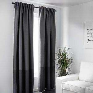 IKEA MARJUN Room Darkening Curtains 57x98" 1 Pair (2 Panels) Gray 702.984.22